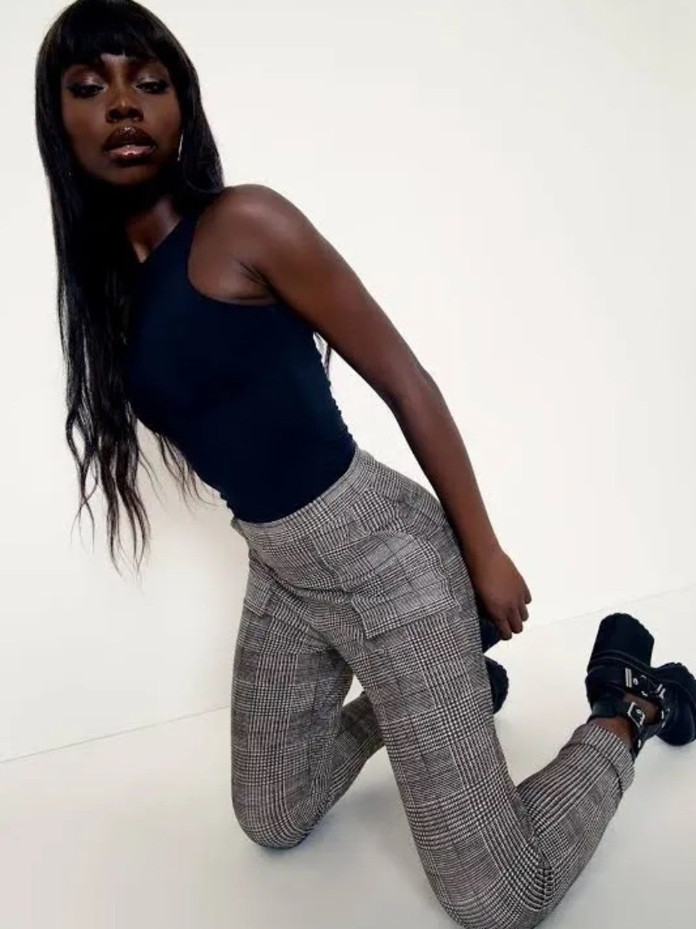 Blackmilk Mono Tweed Cuffed Pants